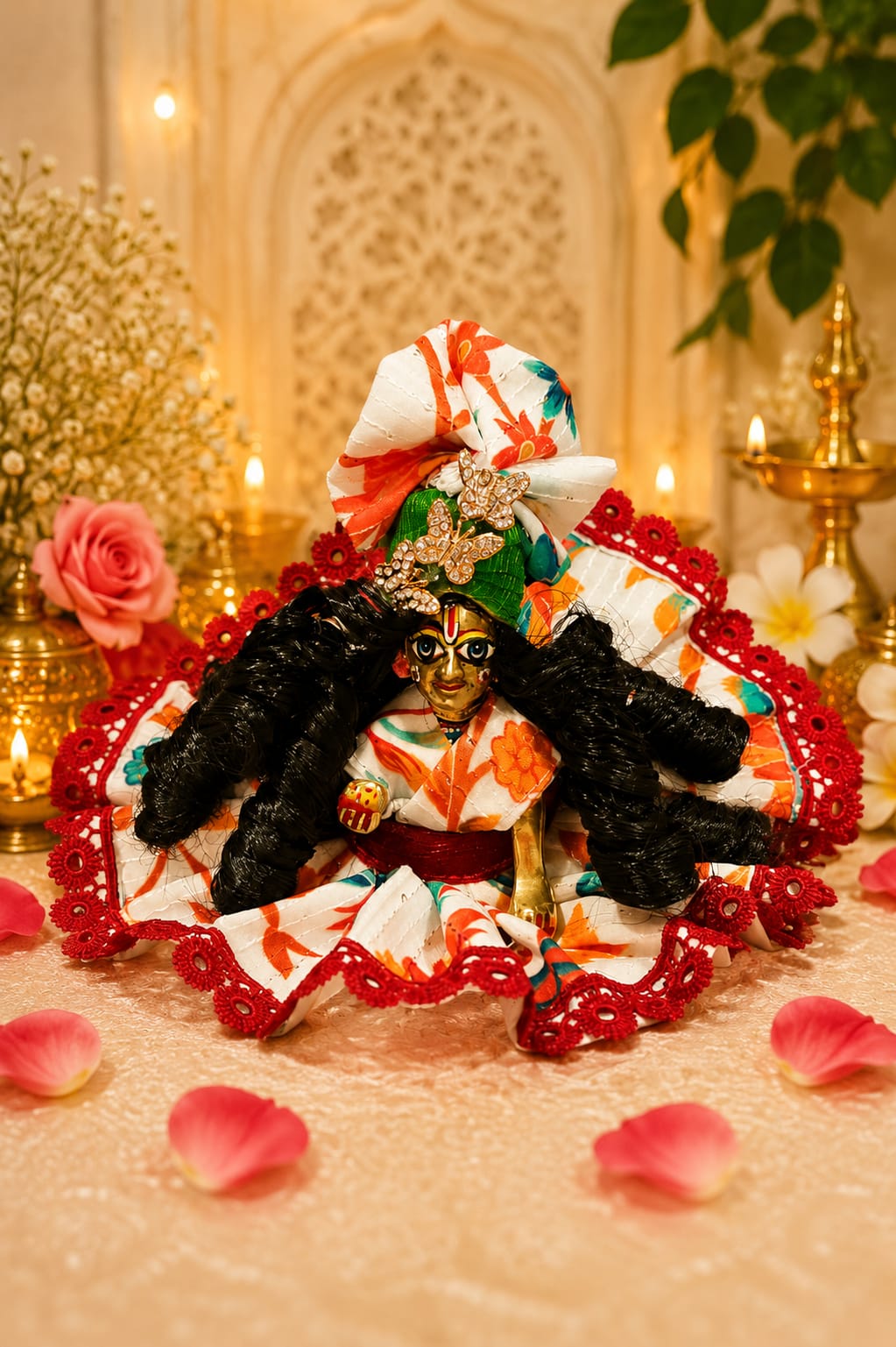White Floral Poshak